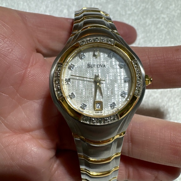 Women’s Bulova Gold and Silver Watch with Diamond Accents main image 4